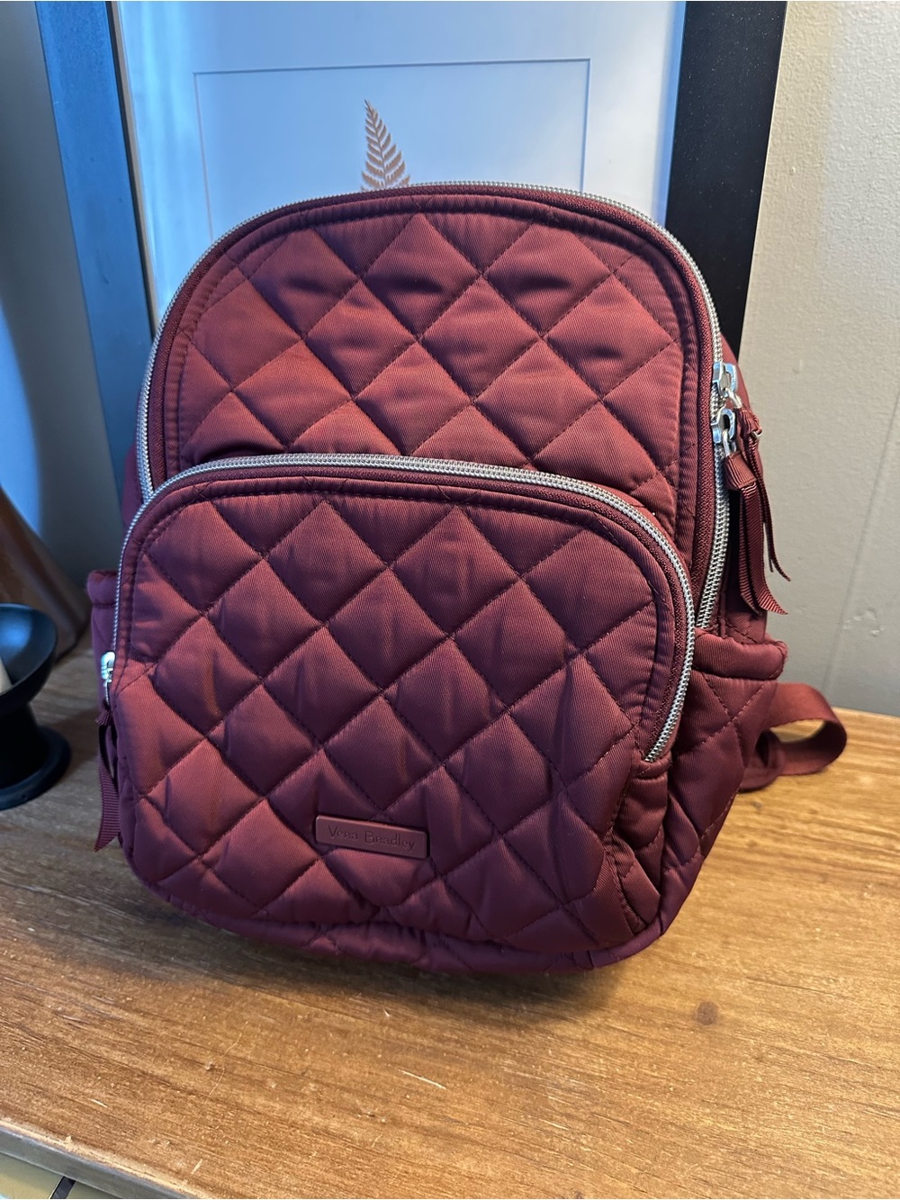 Vera Bradley Quilted Deep Wine Backpack